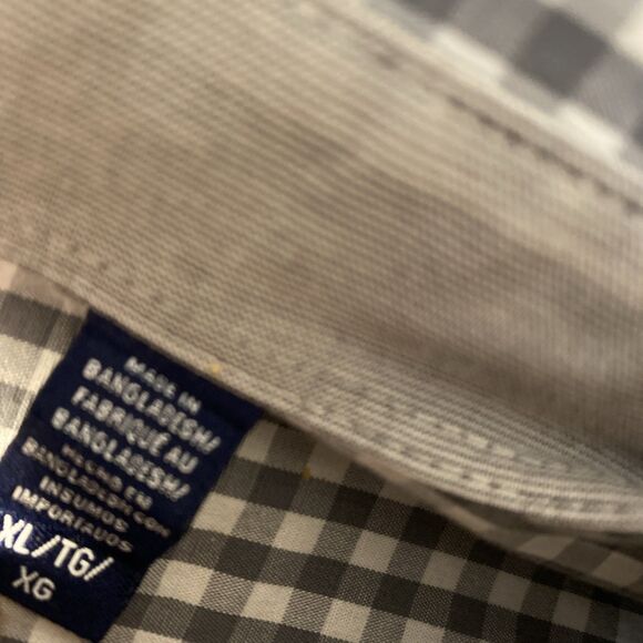 Izod Premium Essentials Mens Shirt XL White Blue Plaid Button Long Sleeve Casual - Picture 3 of 7